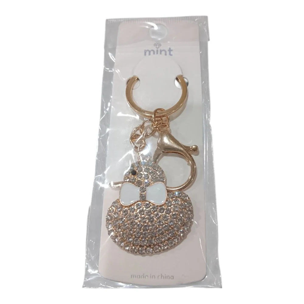 Duck your Favorite Valentine! Cute Diamond Ducky Keychain Purse Backpack Charm!